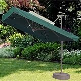 Outdoor Living : 8.5' Square Offset Solar Umbrella - Praline