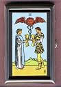 CUPS II TAROT CARD, COIN GUITAR PICK PILL BOX