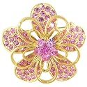 Vintage Rhinestone Gold Tone Flower Brooches Pin