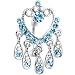 Aqua Gem Top Mount Heart Chandelier Belly Ring