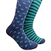 Sock Habit Men's Patterned Dress Socks Colorful Fun Striped Shamrock, Blue/Green, Shoe Size 9 to 11.5