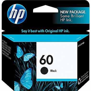 HP 60 Black Original Ink Cartridge With Print laser-quality text, graphics and images - CC640WN (QTY-2)