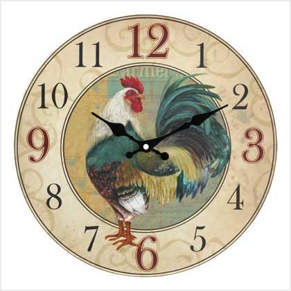 Country Rooster Wall Clock