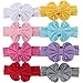 Baby Girl Soft Bow Turban Headband Top Knot Cotton Head Wrap Set Of 8 Colors