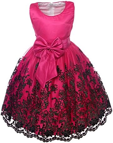 New Kid Flower Girl Pageant Princess Party Formal Dress Cerise Pink SZ 24M-12 Years Z402 (10(available for 10-11 years))