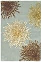 Safavieh Soho Collection Explosions Handmade New Zealand Wool Area Rug, 2-Feet by 3-Feet, Light Blue