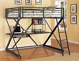 Z-Bedroom Full Size Loft Study Bunk By Powell Furniture