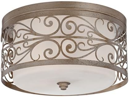 Jeremiah 35883-AO, Worthington Glass Flush Mount Ceiling Light, 3 Light CFL, Athenian Obol by Jeremiah Lighting