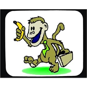 Mouse Pad with monkey, briefcase, banana, tie, suit