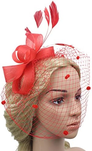 Net Fascinator Hair Clip Cocktail Hat Bridal Headpiece for Women