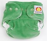 Little-to-Big Organic Cotton Velour Diaper with Snap Closure (Willow Green)