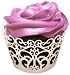 Cupcake Creations Set of 6 Diecut Cupcake Wrappers, French Lace.