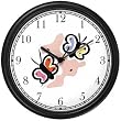 Two Butterflies - Butterfly Animal Wall Clock by WatchBuddy Timepieces (White Frame)
