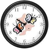Two Butterflies - Butterfly Animal Wall Clock by WatchBuddy Timepieces (Slate Blue Frame)