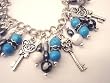 Chic Wrists Semi Precious Stone Skeleton Key Bracelet with FREE Earrings