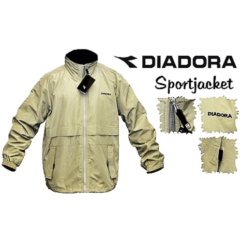 Diadora Sport Jacke Khaki Windbreaker Größe S/M Diadora Sport Jacke Khaki Windbreaker Größe S/M