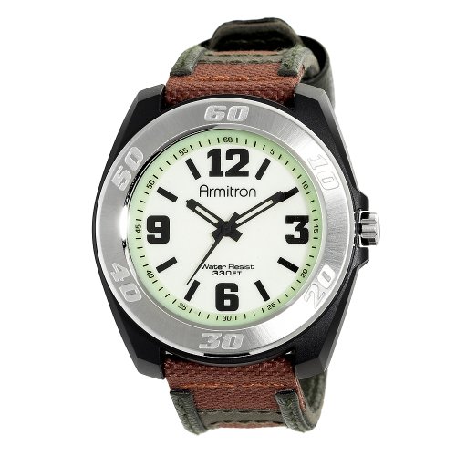 51gFaPgaL9L Armitron Mens 204549WLBKGN Silver Tone Stainless Steel Brown Sport Watch
