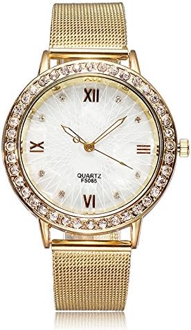 Women's Vintage Rose Gold Shell Dial Diamond Quartz Watch