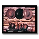 Old Cowboy Boots And Hats Western Rodeo Picture Art Print