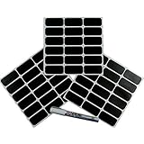 Ziggyboard Chalkboard Party Labels with Fine Tip White Chalk Marker 54 Small Rectangle Shape Stickers for Home, Kitchen, Wedding or Events