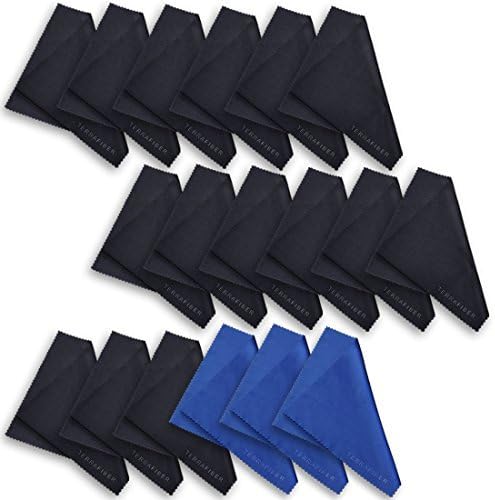 TERRAFIBER Premium Quality Microfiber Cleaning Cloth Packages for Tablets Cell Phones Eyeglasses Camera Lenses Jewelry and Other Delicate Surfaces (Pack of 18)