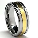 8MM 18K Gold Plated Tungsten Ring Wedding band Sizes 8 to 13