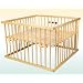 Kidsmax Laufgitter Laufstall David 100x100 Kiefer klar lackiert inkl. Spielkugeln, Polsterboden, Schlupfsprossen, H�henverstellung und Rollen