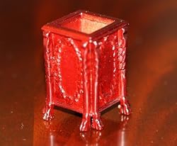 Dollhouse Miniature Artisan Handcarved Mahogany Wastebasket