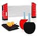 XGEAR Anywhere Ping Pong Equipment to-Go Includes Retractable Net Post, 2 Ping Pong Paddles, 3 pcs Balls, Attach to Any Table Surface
