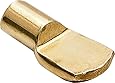 7mm "Spoon" Style Cabinet Shelf Support Pegs - Polished Brass - Box of 25