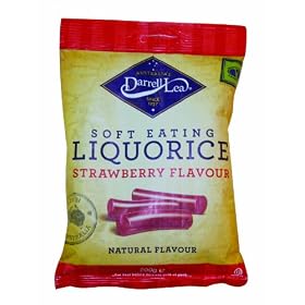 Darrell Lea Soft Eating Australian Strawberry Liquorice 200 g (Pack of 8)
