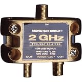 MONSTER CABLE 2 WAY RF SPLITTER FOR TV & SATELLITE 5MHZ - 2GHZ LOW-LOSS (#109714) (Retail)