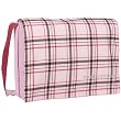 15.4 inch Pink Plaid Checker Pattern Laptop Notebook Padded Compartment Shoulder Messenger Bag