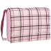 15.4 inch Pink Plaid Checker Pattern Laptop Notebook Padded Compartment Shoulder Messenger Bag
