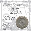 LUCKY SIXPENCE FOR 25TH SILVER WEDDING ANNIVERSARY