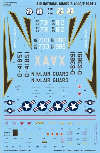 F-100 C/F Super Sabre in NM, DC, NJ Air National Guard (1/48 decals, Caracal 48004)