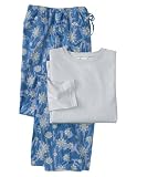 Woolrich Womens Flannel Printed Pajama Set, PERI (Blue), Size S