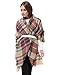 Women Plaid Blanket Winter Scarf Thick Cozy Tartan Wrap Oversized Shawl Cape