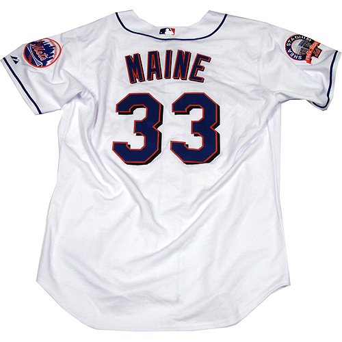 Steiner Sports MLB New York Mets John Maine 2008 Mets White Home Jersey with Final Season Patch
