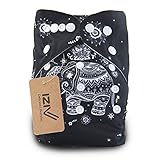 iZiv新生児1厚いおむつ付きオーガニック幼児防水/調整/再利用可能/洗えるポケット布おむつのフィット赤ちゃん0.5-3歳(ブラックエレファント)