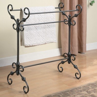 Metal Towel Rack in Black