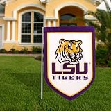 NCAA LSU Tigers White-Purple 11" x 16" Shield Garden Flag