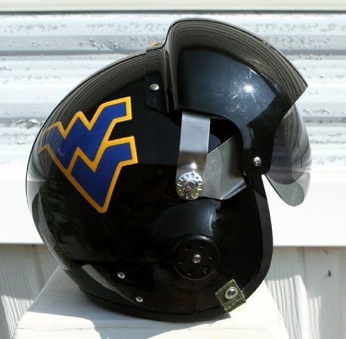 West Virginia Mountaineers Fighter Pilot Helmet - WVU (Black Pro Combat) Football Military Air Force Motorcycle