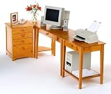 Corner Computer Desk - Honey Pine