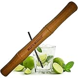 Mojito Muddler 11 Inch Professional-Grade Bamboo! Best Drink & Cocktail Bar Tool; Won't Shred or Taint Like Plastic, Steel or Cheap Wooden Muddlers. Bartenders LOVE this muddler.