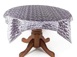 Pack of 2 Garden Getaway Silver Quilted Embroidered Square Tablecloths 54"