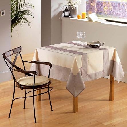 Nappe bicolore cire naturel fauve carree 150x150cm