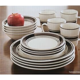 Buy Gibson Casual Banded 16 Piece Dinnerware Set