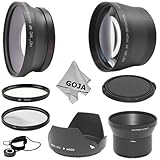 Professional Lens Kit for SONY Cyber-shot DSC-HX1 - Includes: 0.45X Wide Angle (w/ Macro Portion) and 2.0x Telephoto High Definition Lenses + Aluminum Lens Adapter Tube + UV and Polarizer Filter + Tulip Flower Lens Hood + Snap-On Lens Cap (w/ Cap Keeper) + Premium Goja MagicFiber Microfiber Cleaning Cloth