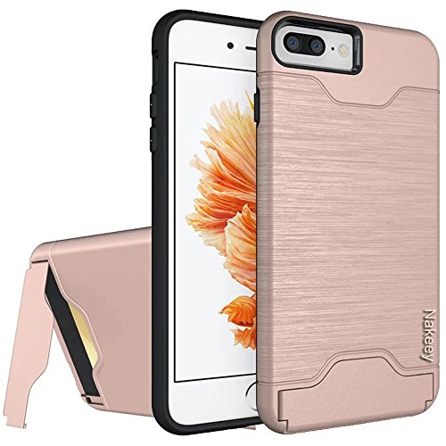 For iPhone 7 Plus Case,Nakeey iPhone 7 Plus Protective Case Hard Back Protection Cover with Hybrid Bumper Case For iPhone 7 Plus 5.5"(2016),Rose Gold